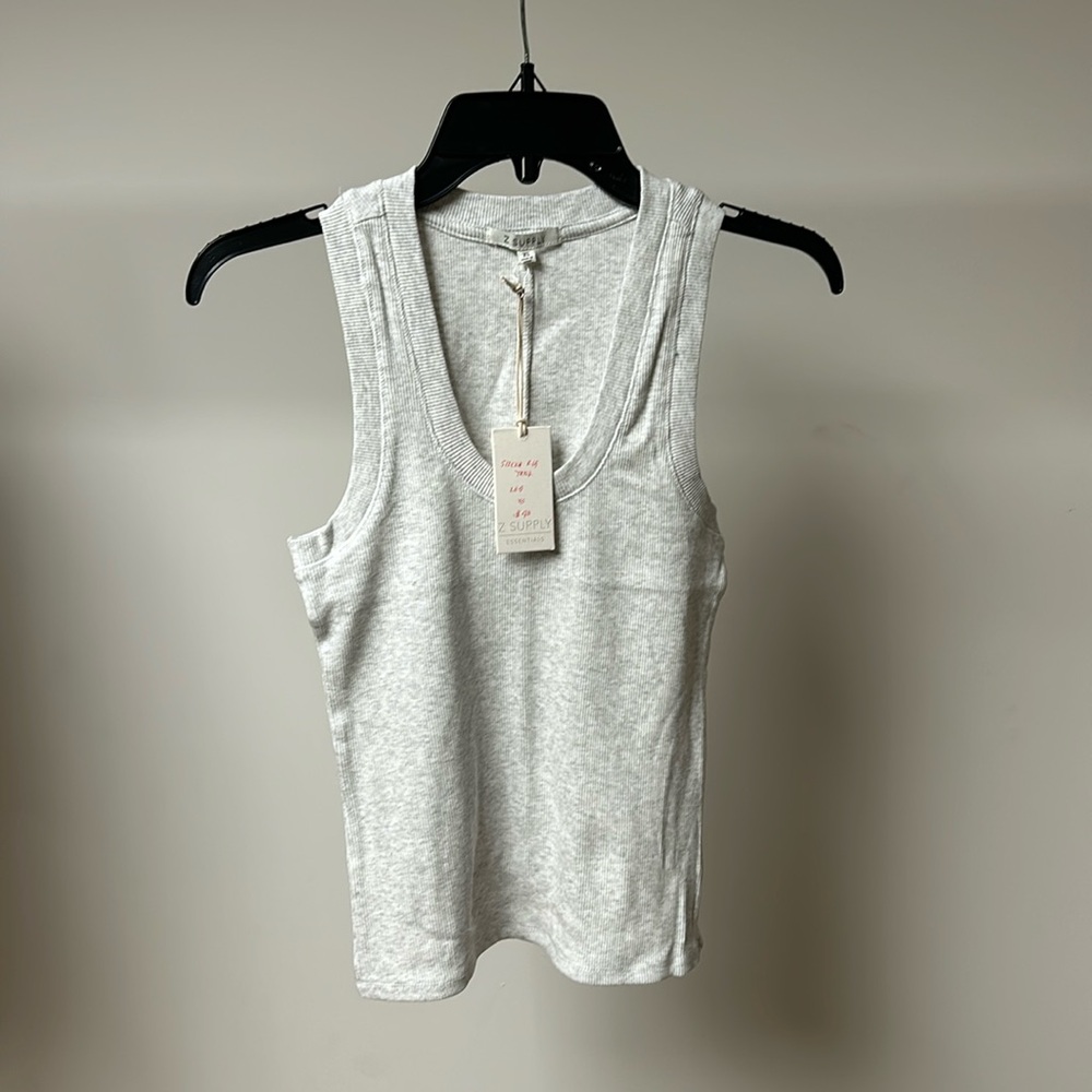 Z supply sirena rib tank light heather grey